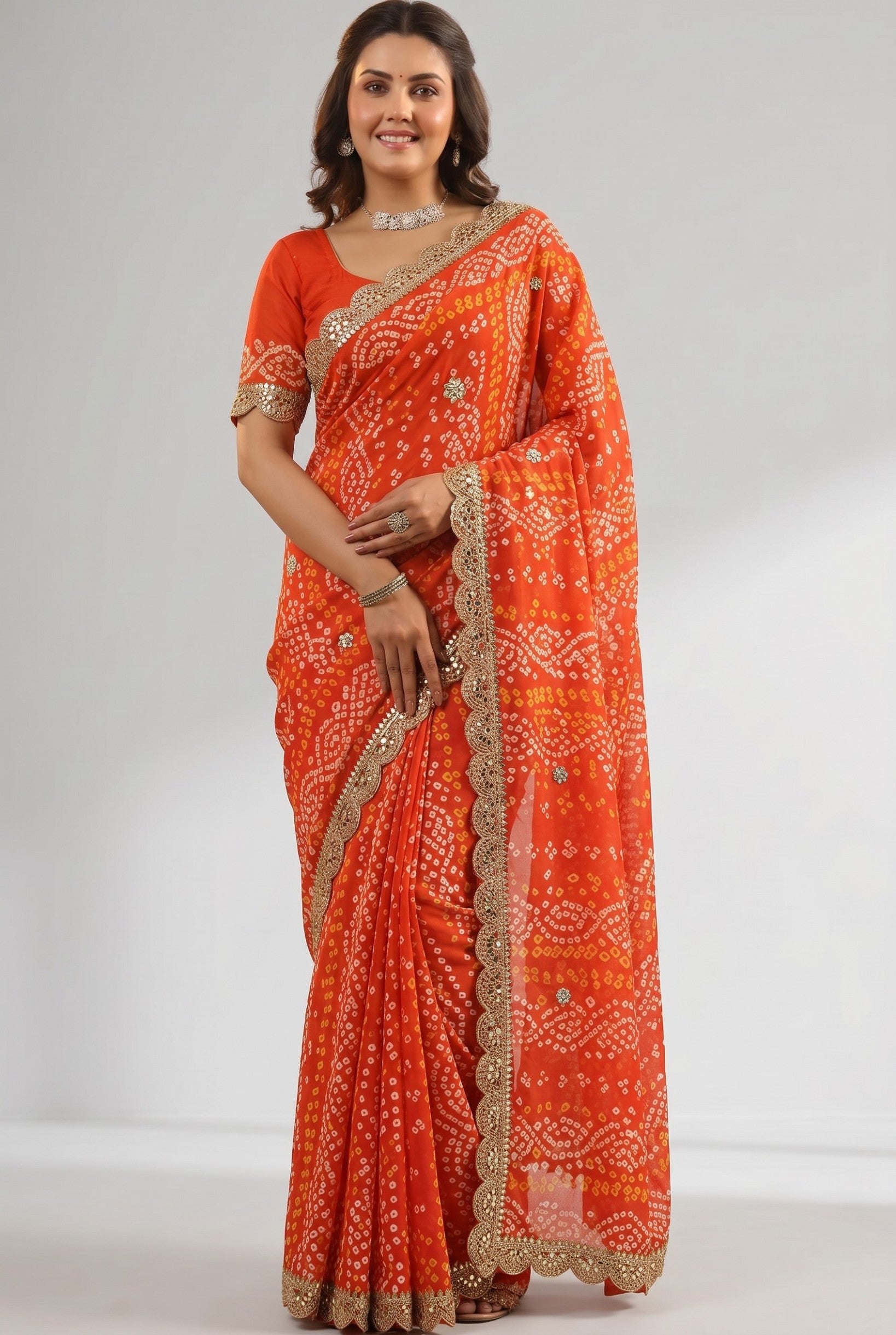 Latest Bandhani Saree Design For Hartalika Teej 2026( Source: Social Media)